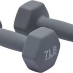 neoprene dumbbells pair 7 pound hexagon shape