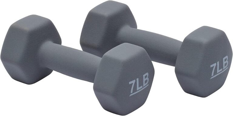 neoprene dumbbells pair 7 pound hexagon shape
