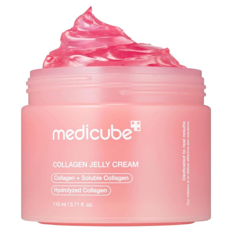 Collagen Jelly Cream Review: Fact-Checking the 24-Hour Glow Claim 4 collagen jelly cream jar with pink gel texture