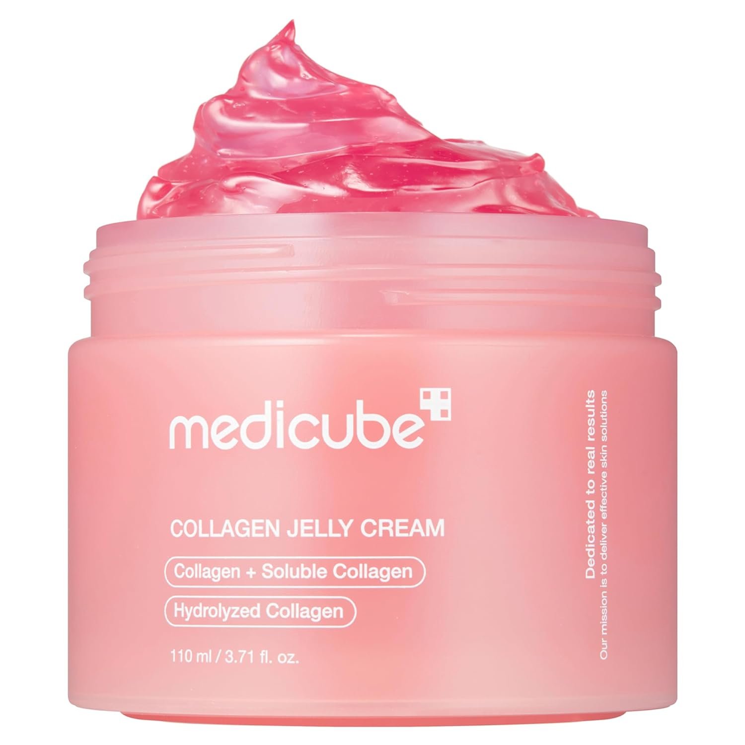 collagen jelly cream jar with pink gel texture