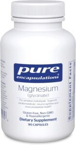 magnesium glycinate supplement bottle - Pure Encapsulations 90 capsules