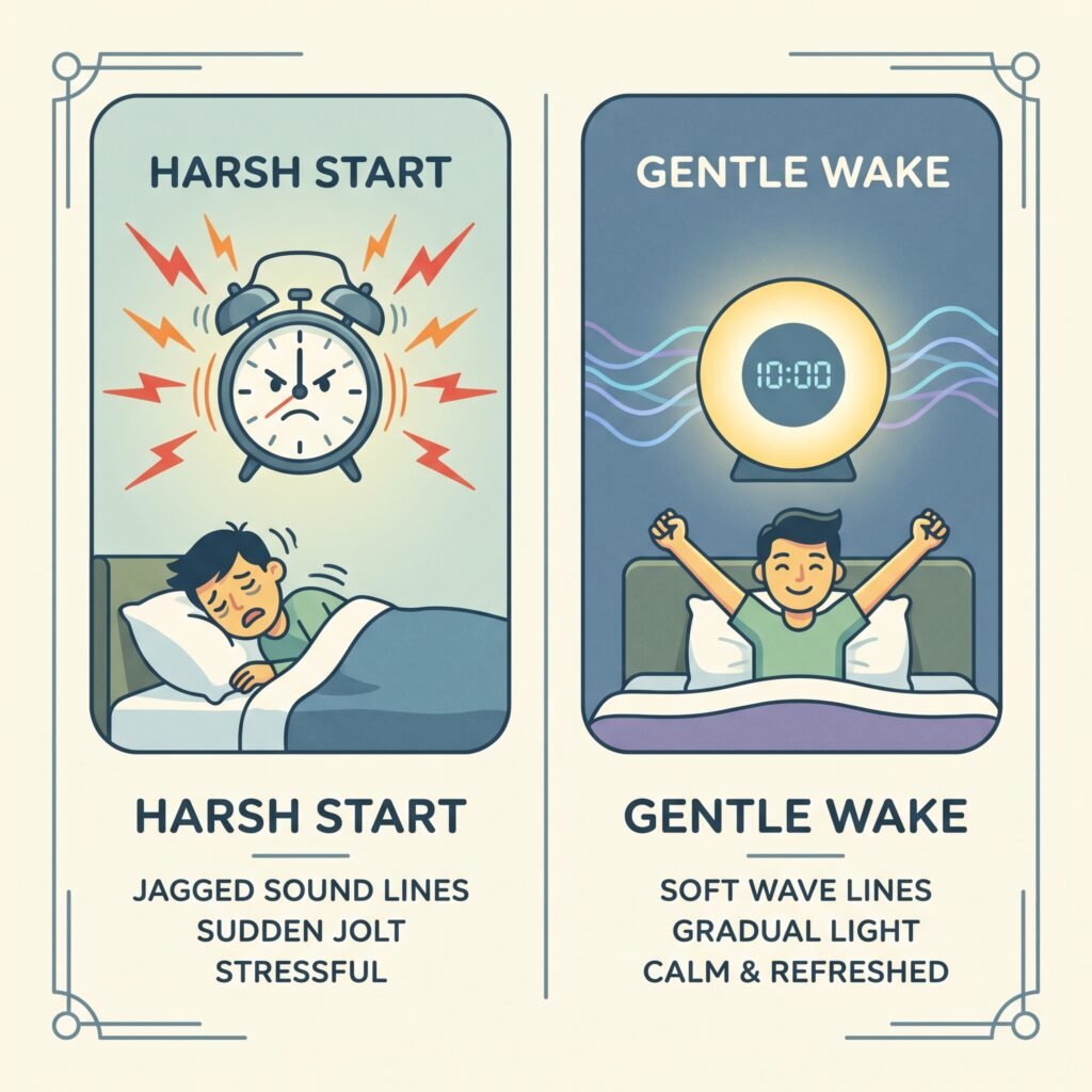 sleep inertia harsh alarm versus gentle alarm comparison
