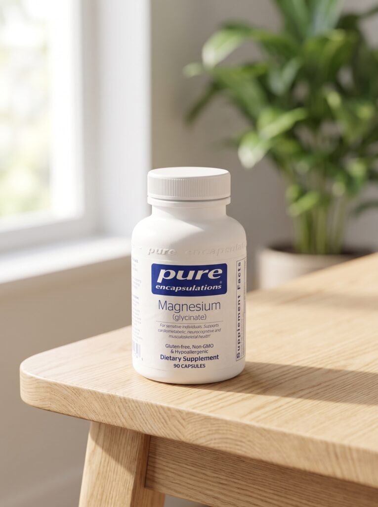 Magnesium Glycinate: The Ultimate Effortless Solution for Restful Sleep in 2026 1 magnesium glycinate supplement bottle on wood surface