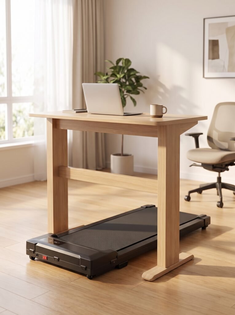 Walking Pad: The Ultimate Effortless Solution for All-Day Movement in 2026 1 walking pad treadmill under a standing desk in home office