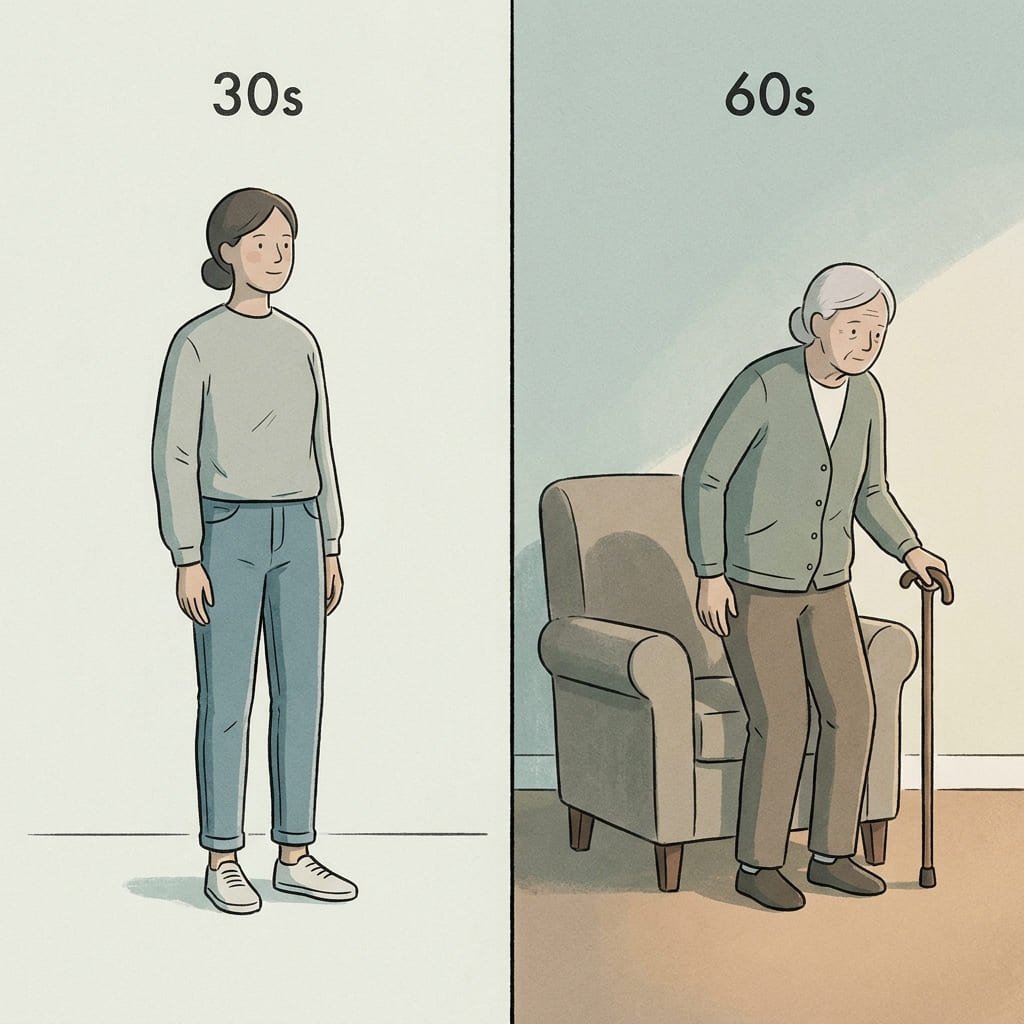 Muscle Loss by Decade: The Surprising Timeline From 30 to 80 3 muscle loss functional changes by age illustration