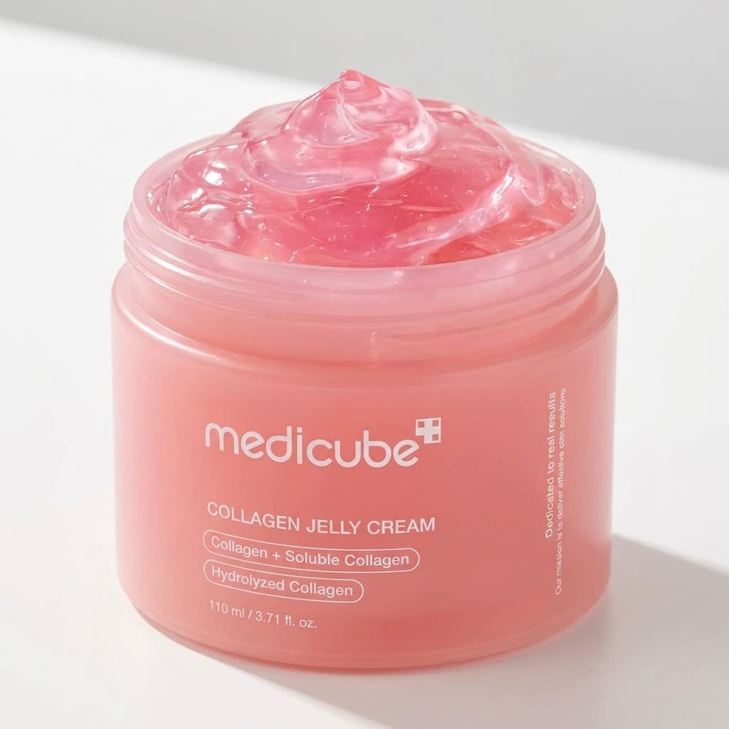 Collagen Jelly Cream Review: Fact-Checking the 24-Hour Glow Claim 1 collagen jelly cream transparent jar texture