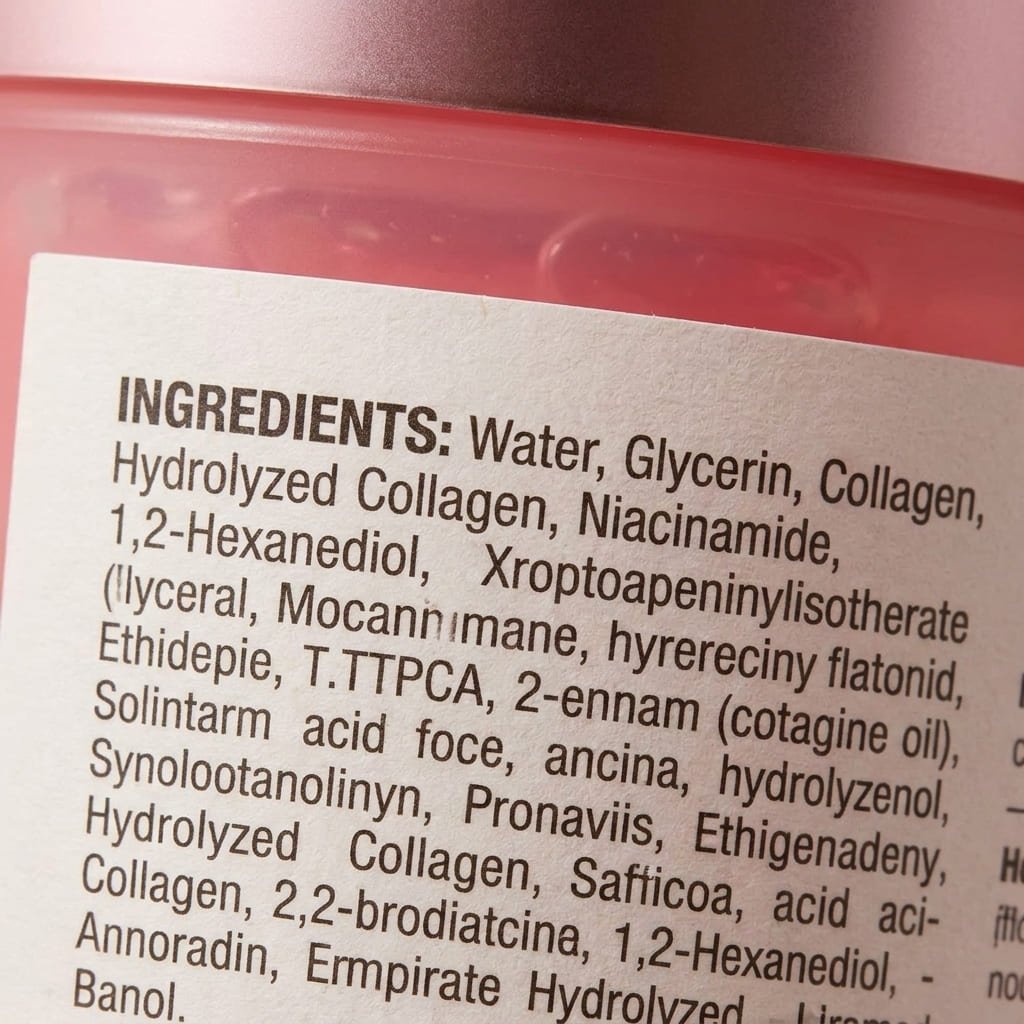 Collagen Jelly Cream Review: Fact-Checking the 24-Hour Glow Claim 2 collagen jelly cream ingredient list label