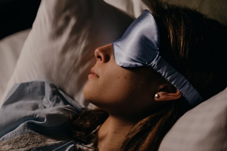 sleep inertia sleeping woman satin eye mask
